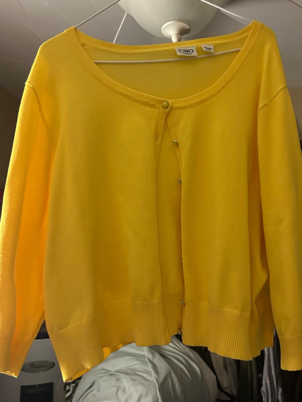 Bright Yellow Women's Button-Front Cardigan